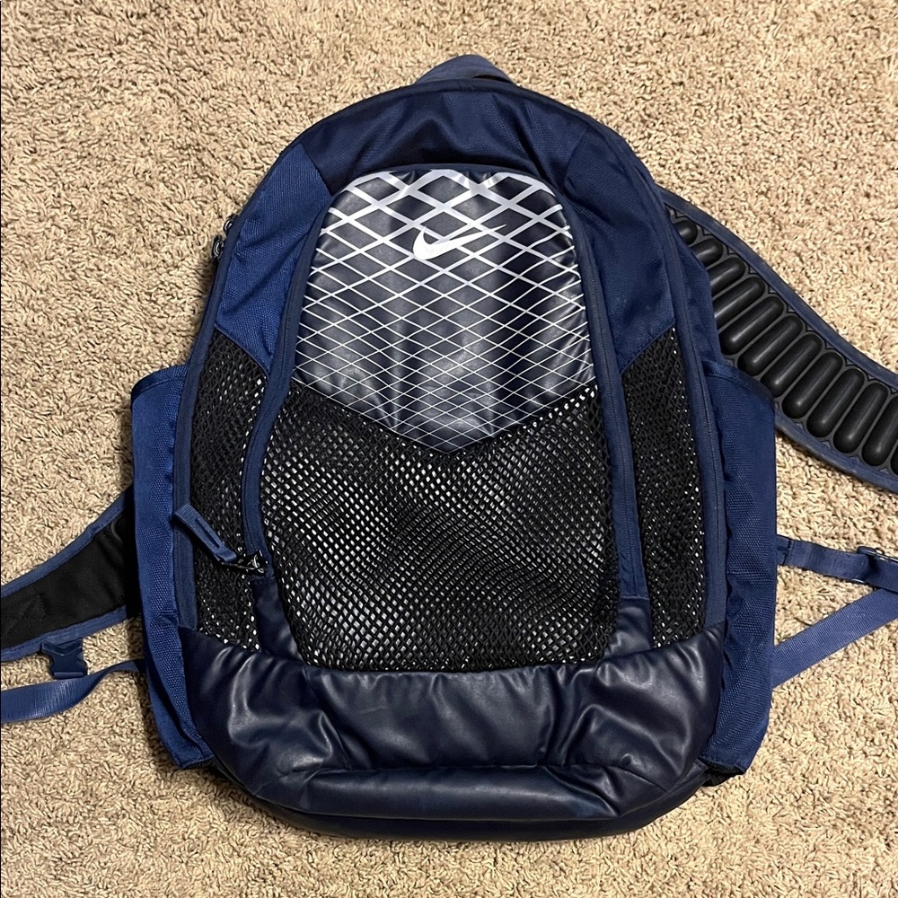 Nike Navy and Black Mesh Backpack